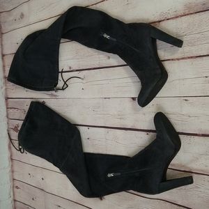 Sam Edelman Thigh High Gray Ultra-suede Boots